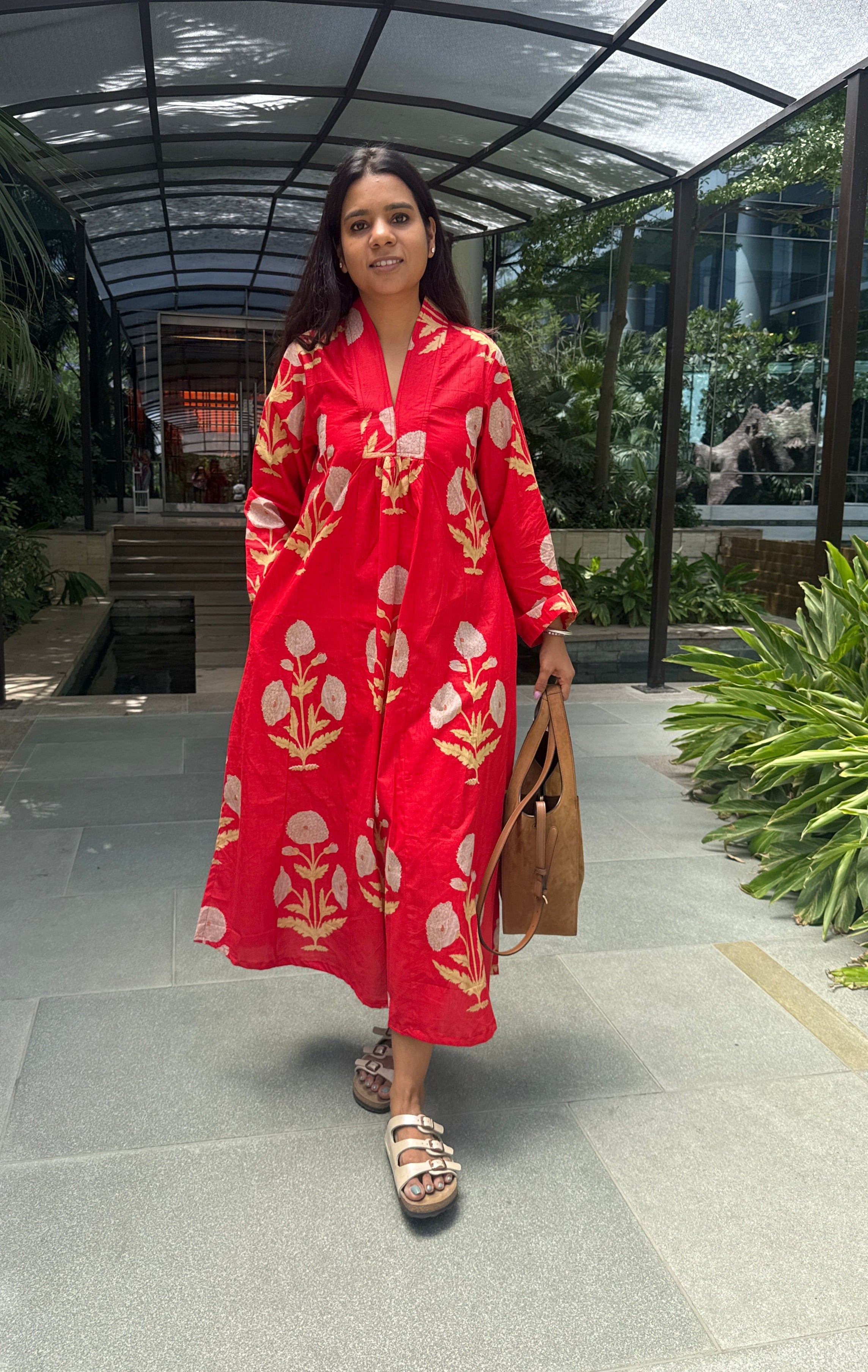 Red Buta Day Dress