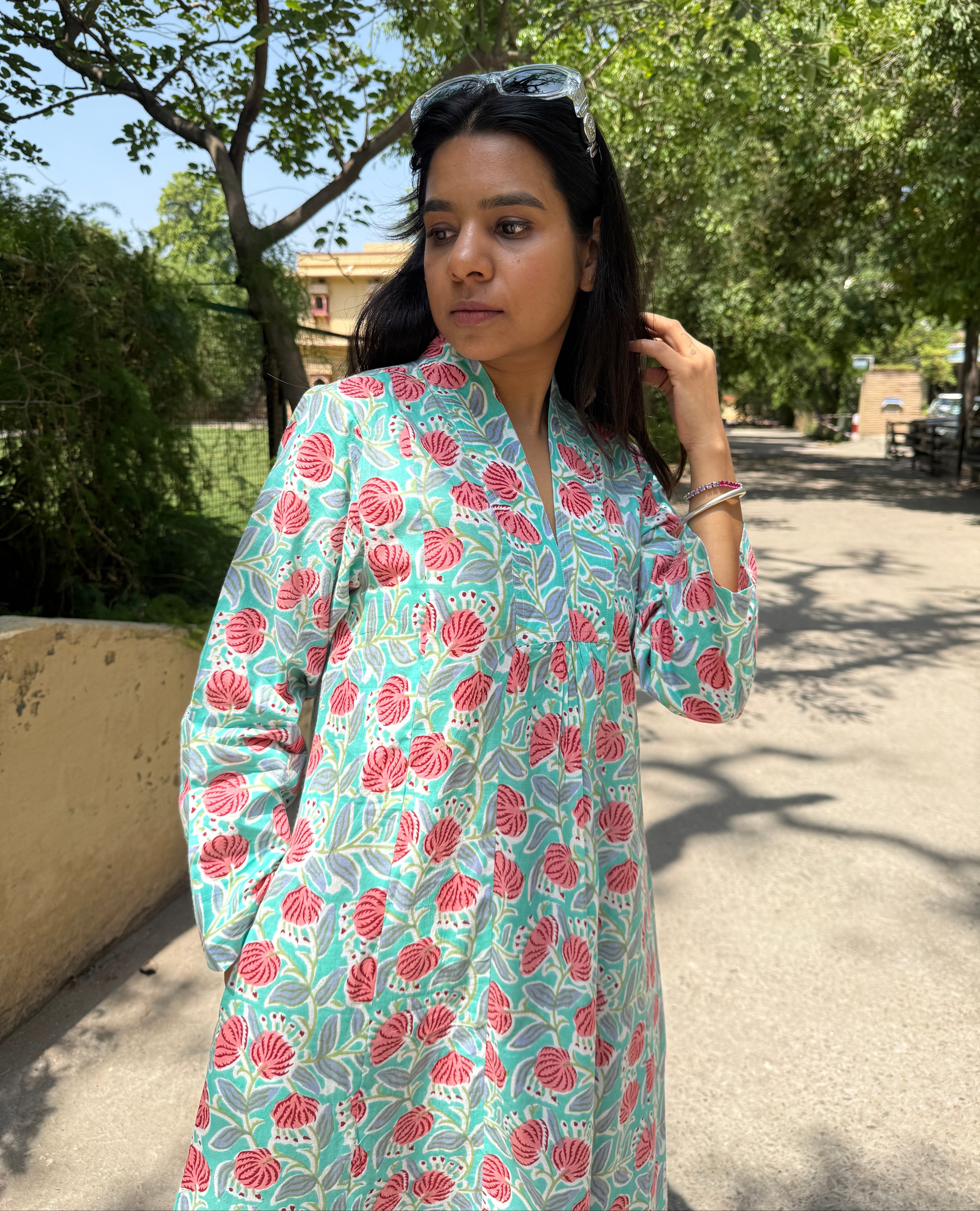Mint Green Floral Day Dress