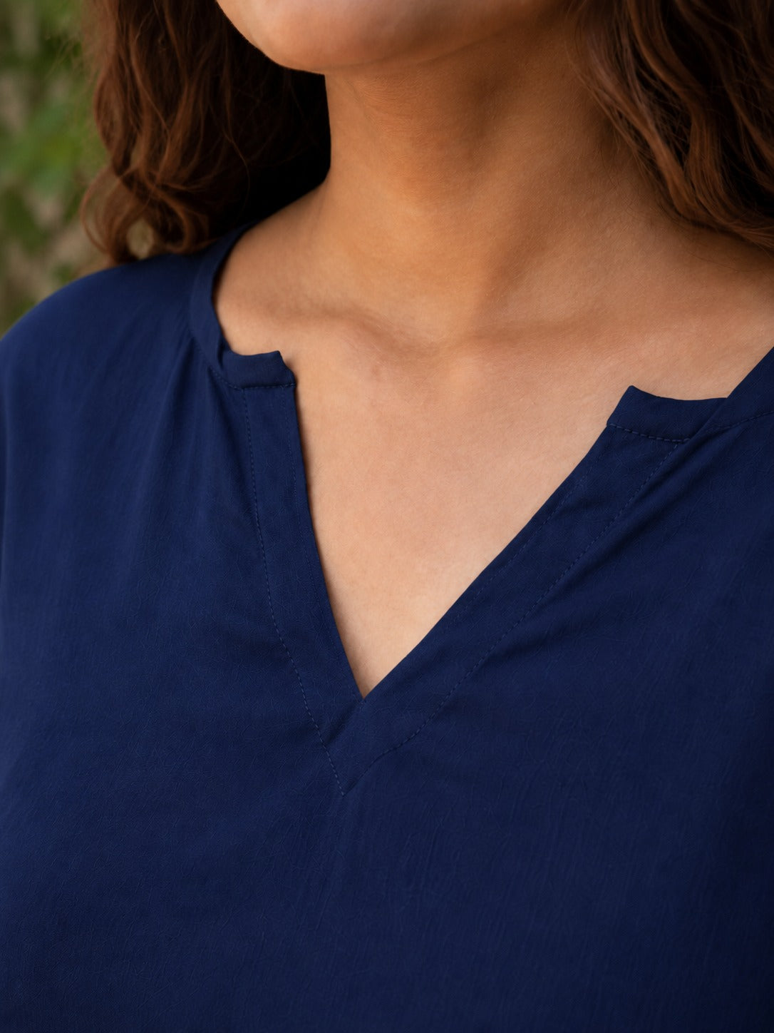 Navy Blue off white Rayon contrast Farshi set