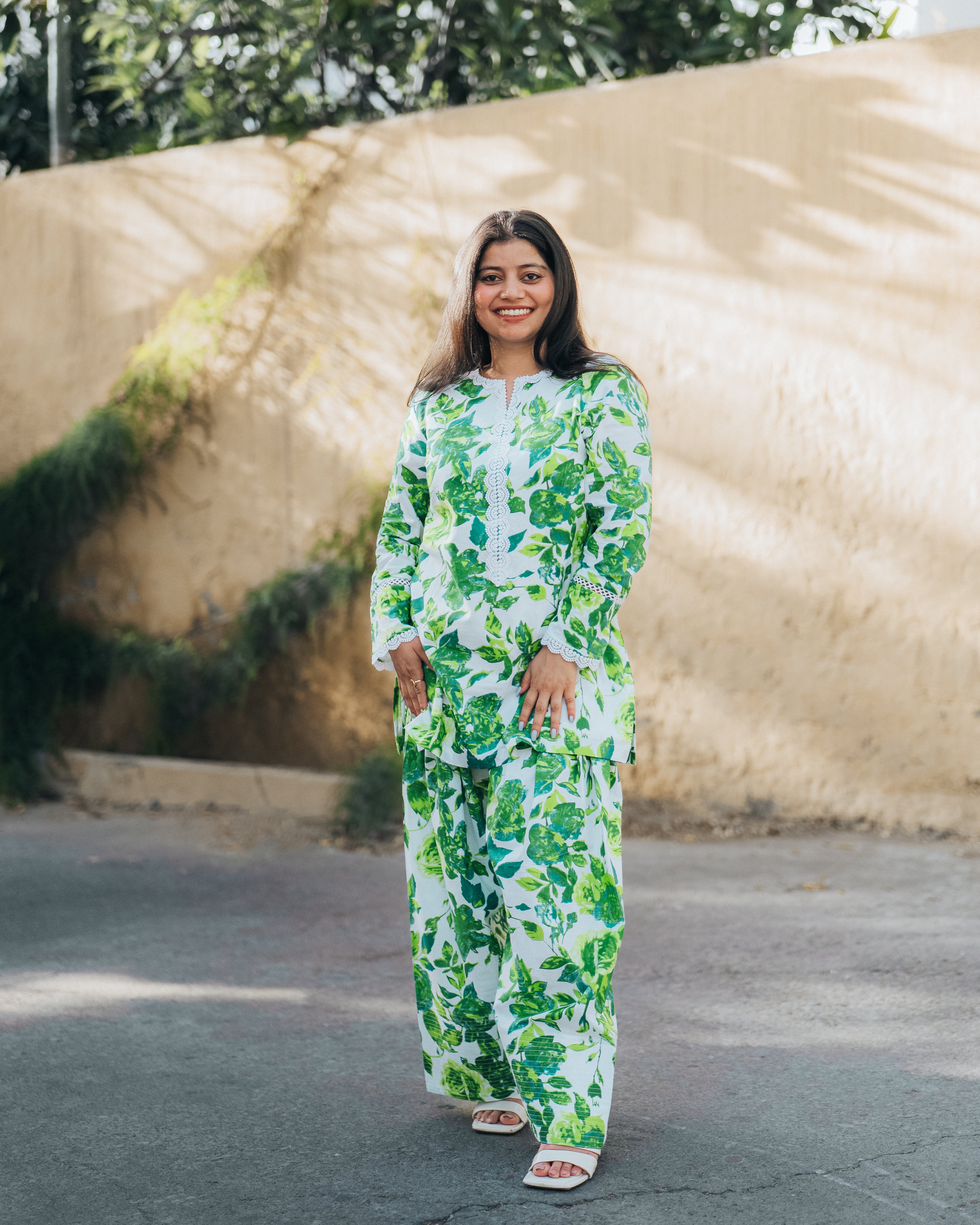 Green Floral Farshi Salwar Set