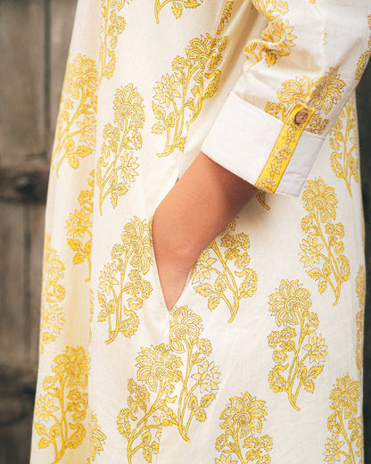 Handblocked Kurta Set
