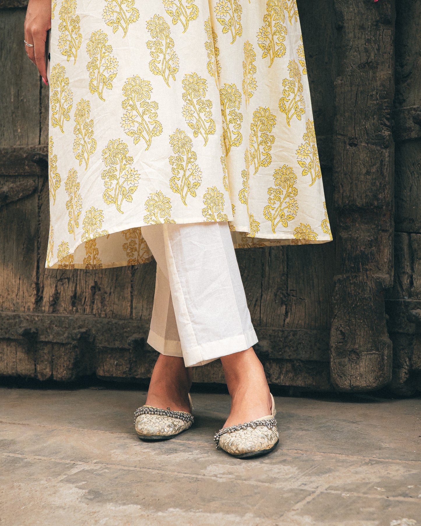 Handblocked Kurta Set