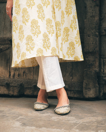 Handblocked Kurta Set