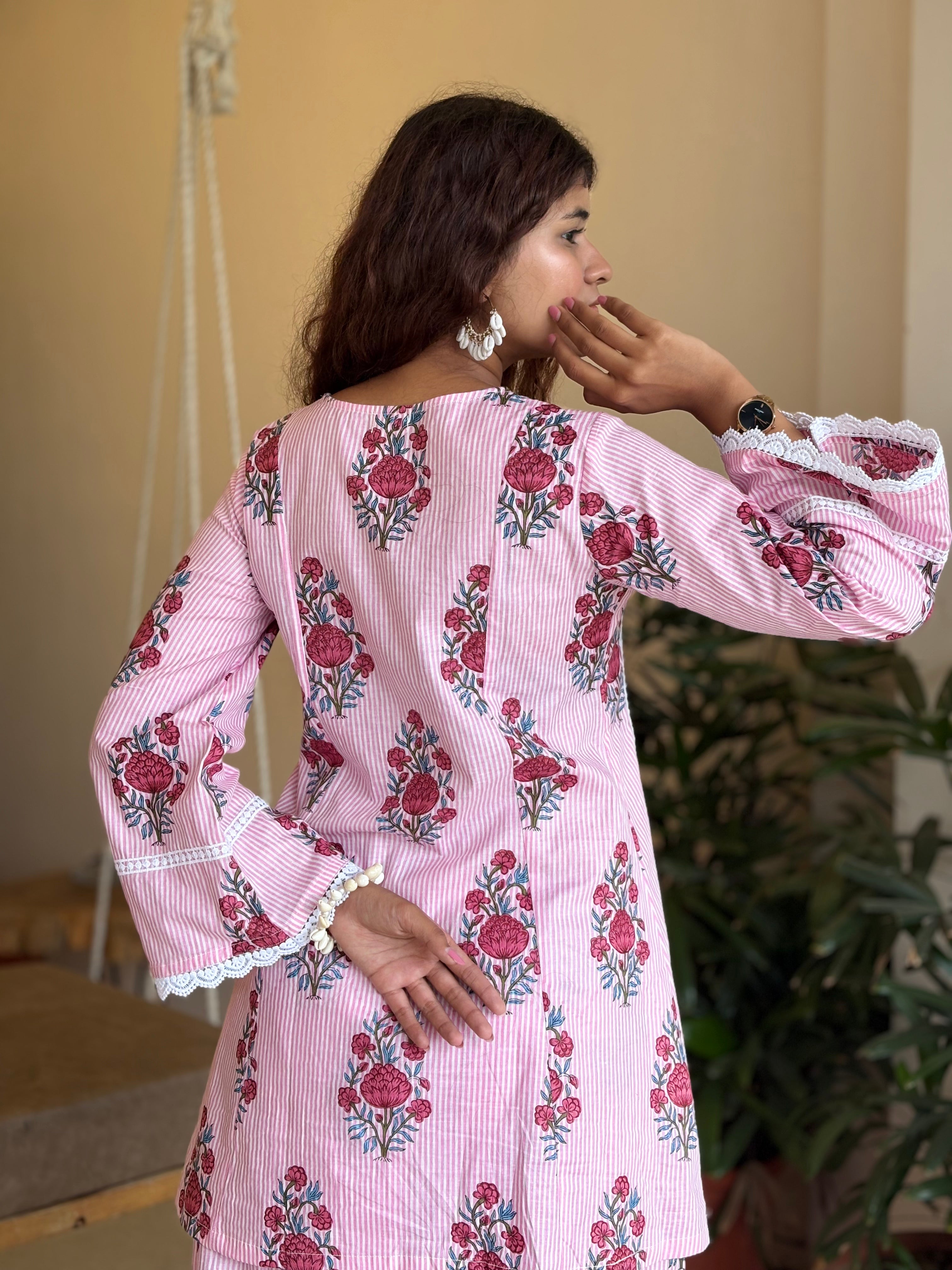 Pink palazzo farshi set