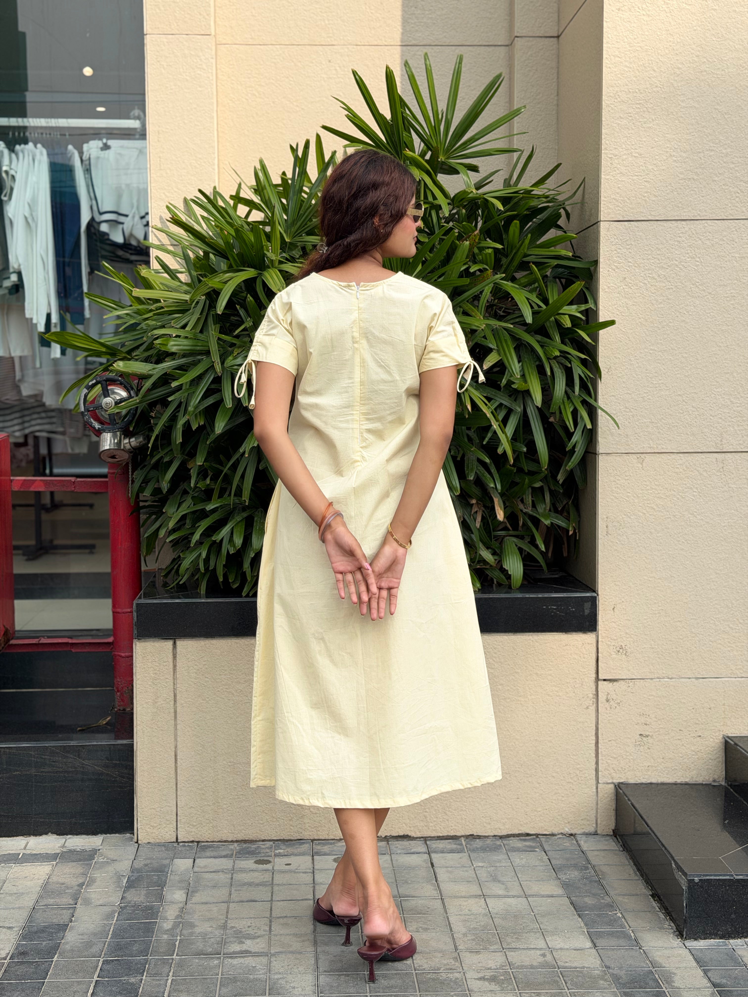 Butter Yellow Midi Dress