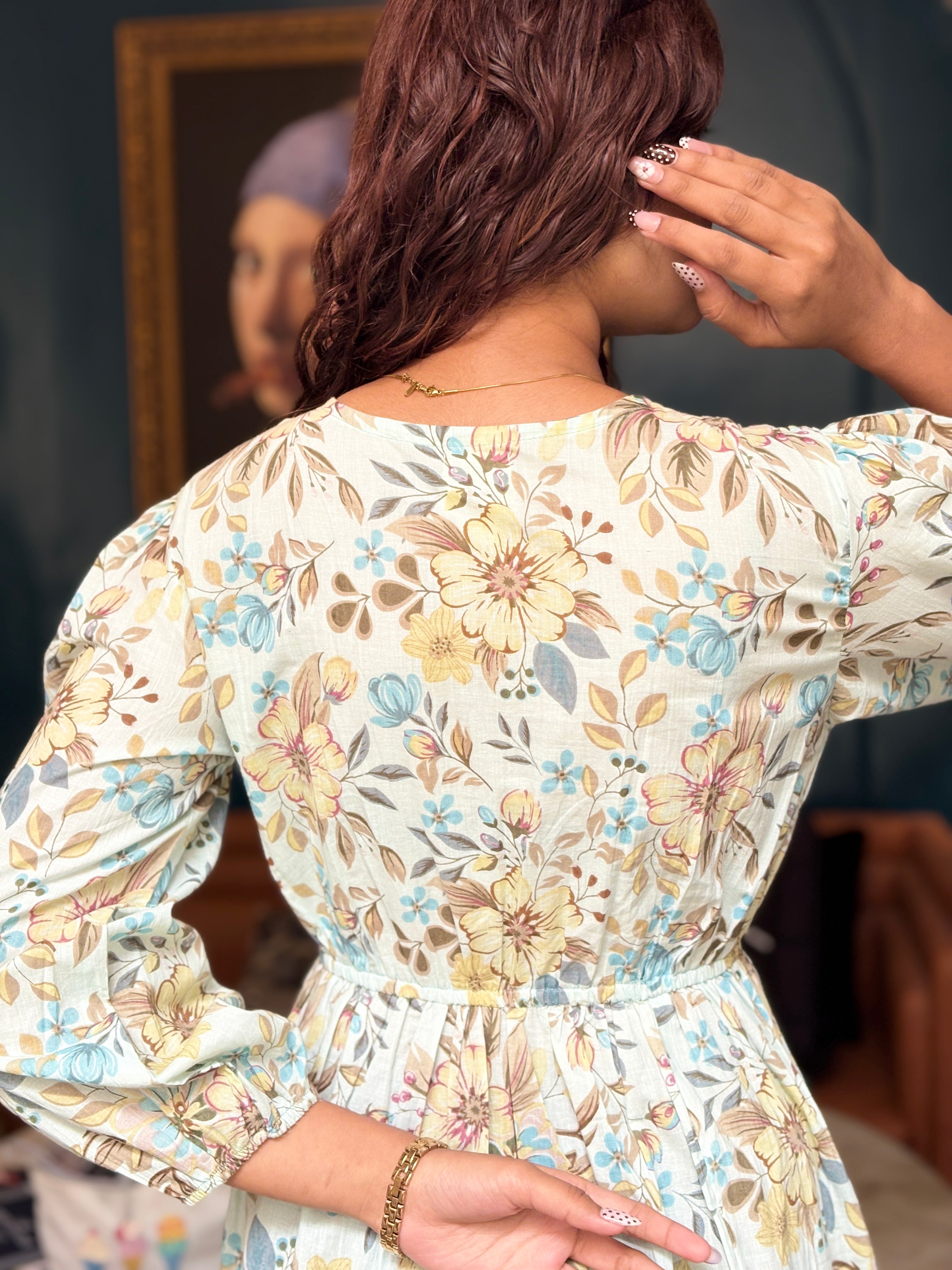 Pale Blue Botanical Dress