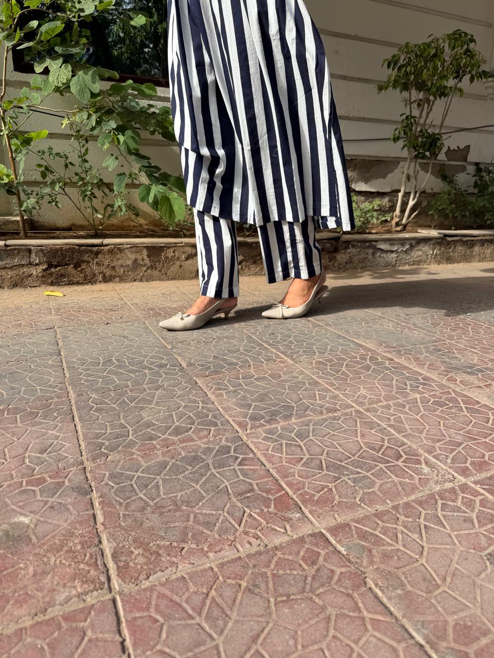 Blue white stripe Co-ord set