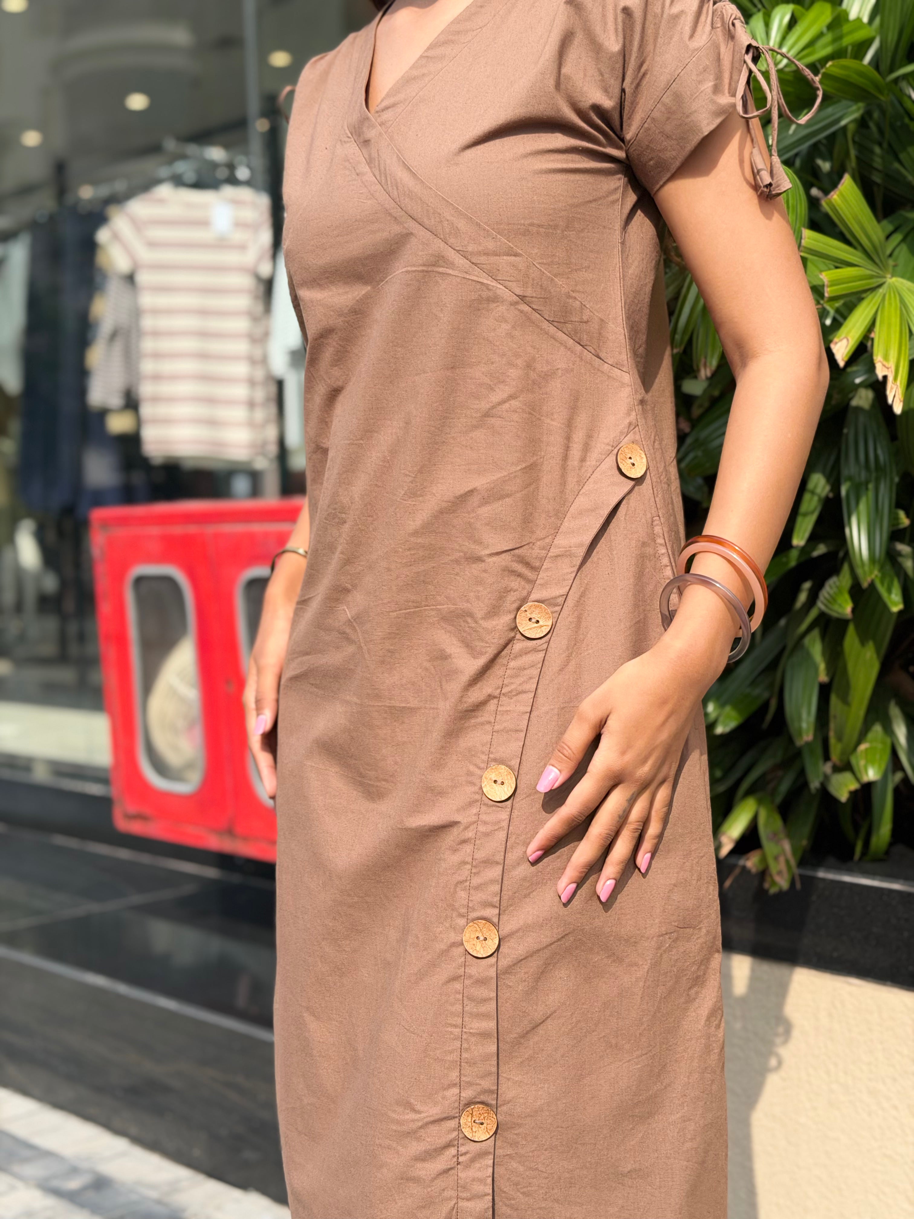 Mocha Brown Midi Dress