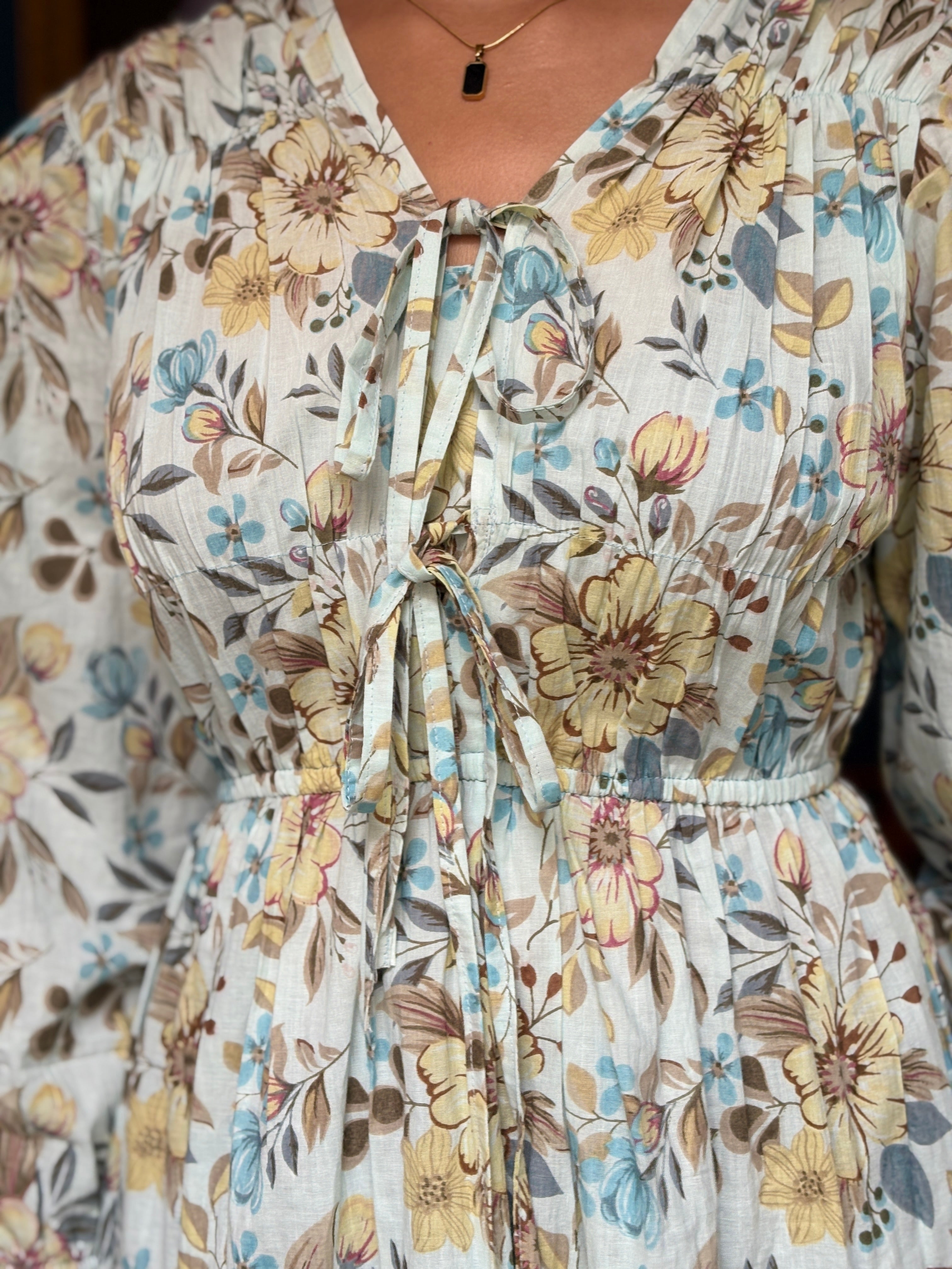 Pale Blue Botanical Dress