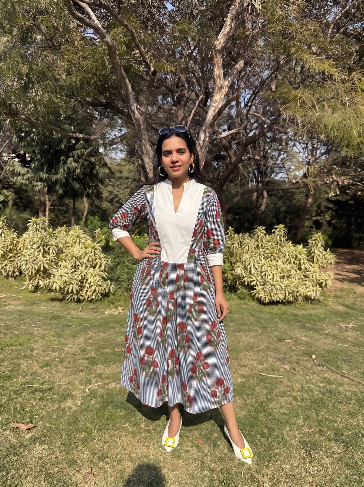 Tulip Meadow Gingham Dress