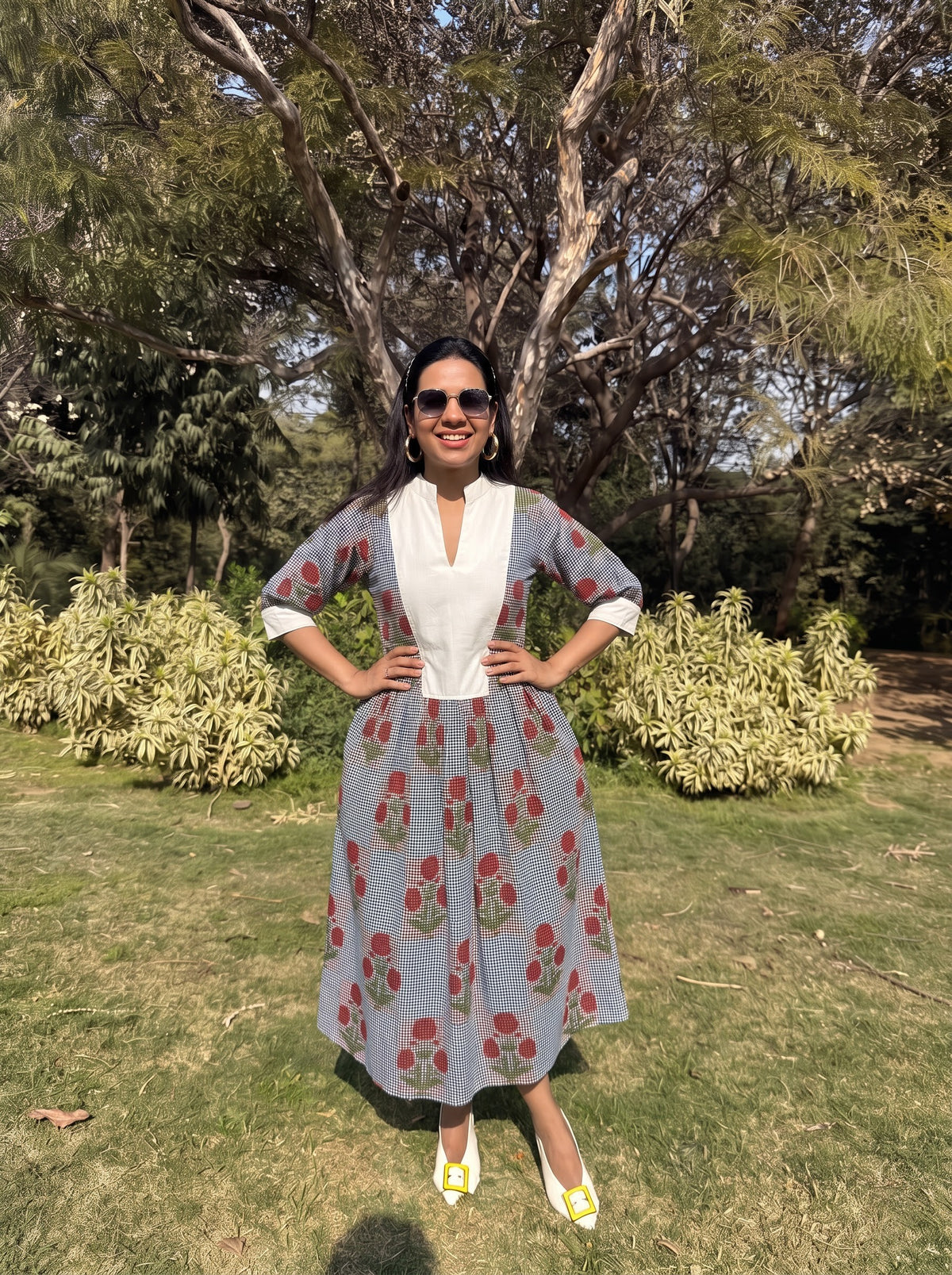 Tulip Meadow Gingham Dress