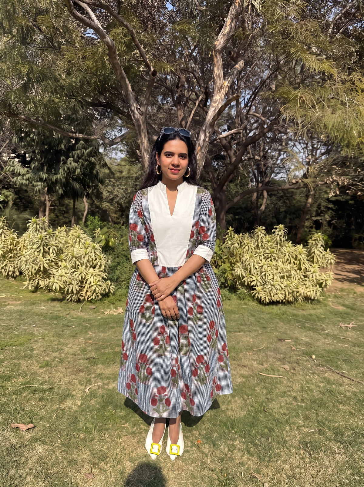 Tulip Meadow Gingham Dress
