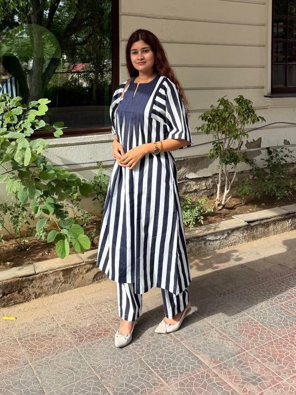 Blue white stripe Anti fit Co-ord set