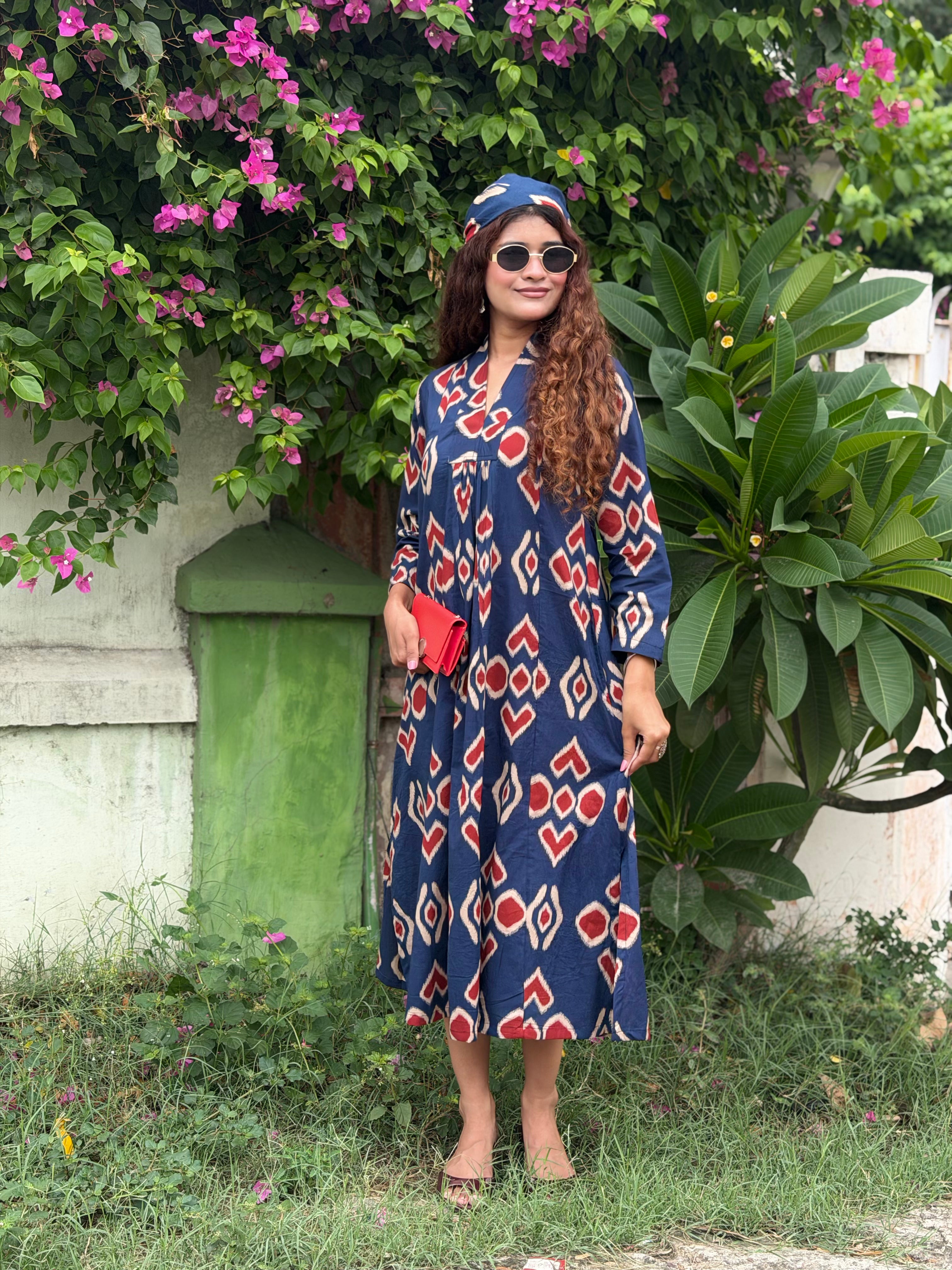 Blue Ikat Day Dress