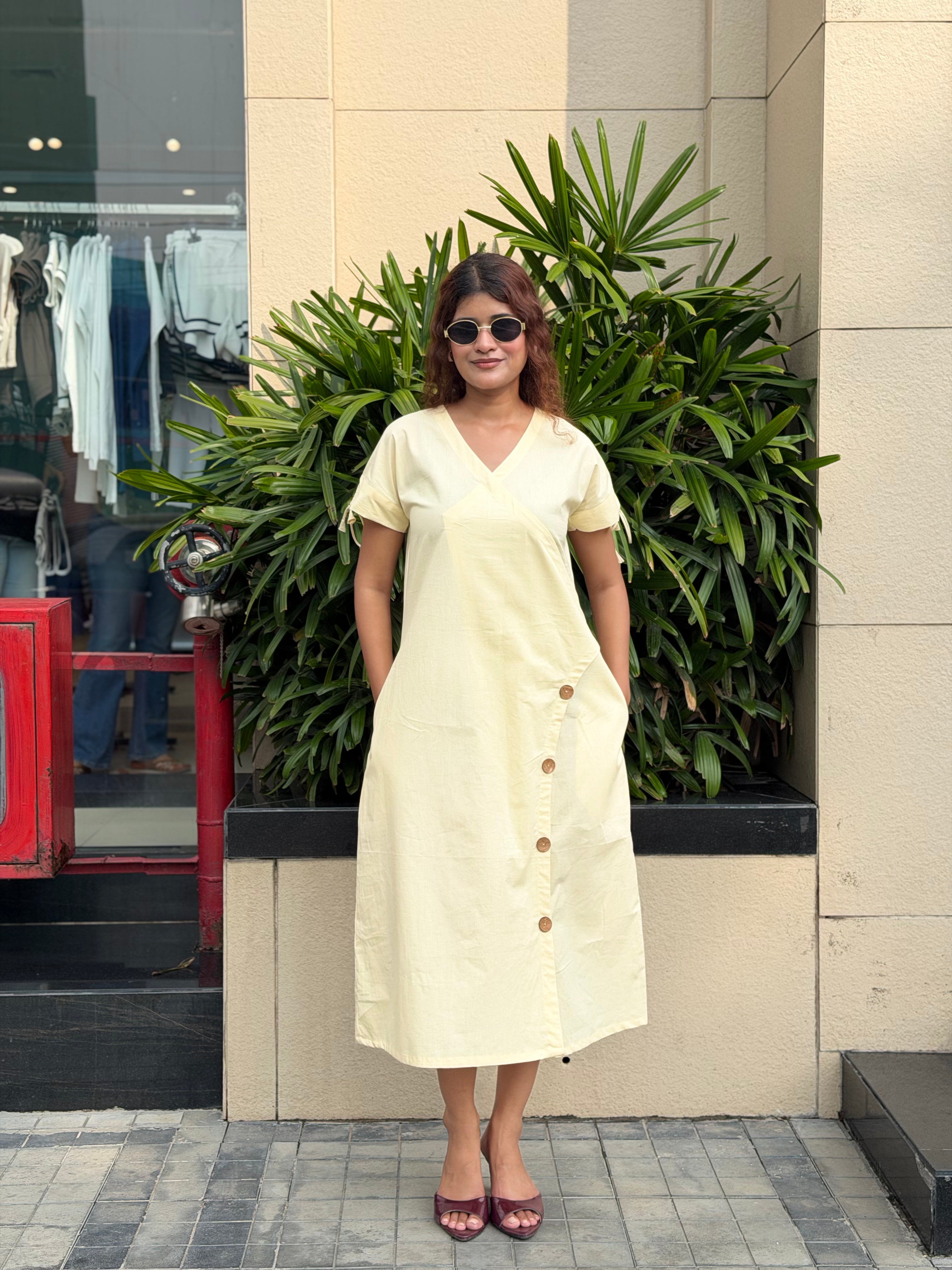 Butter Yellow Midi Dress