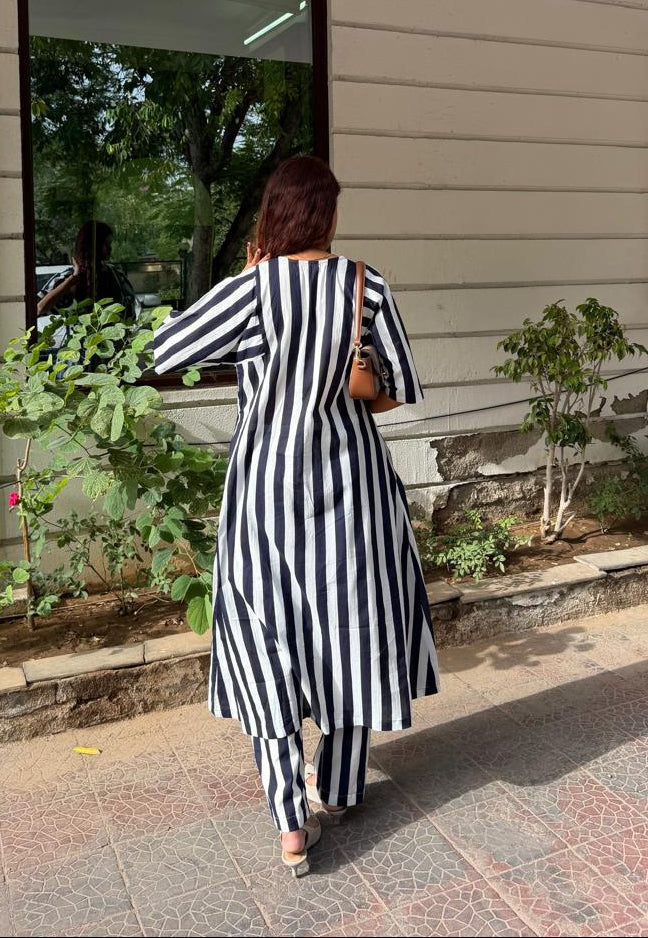 Blue white stripe Anti fit Co-ord set