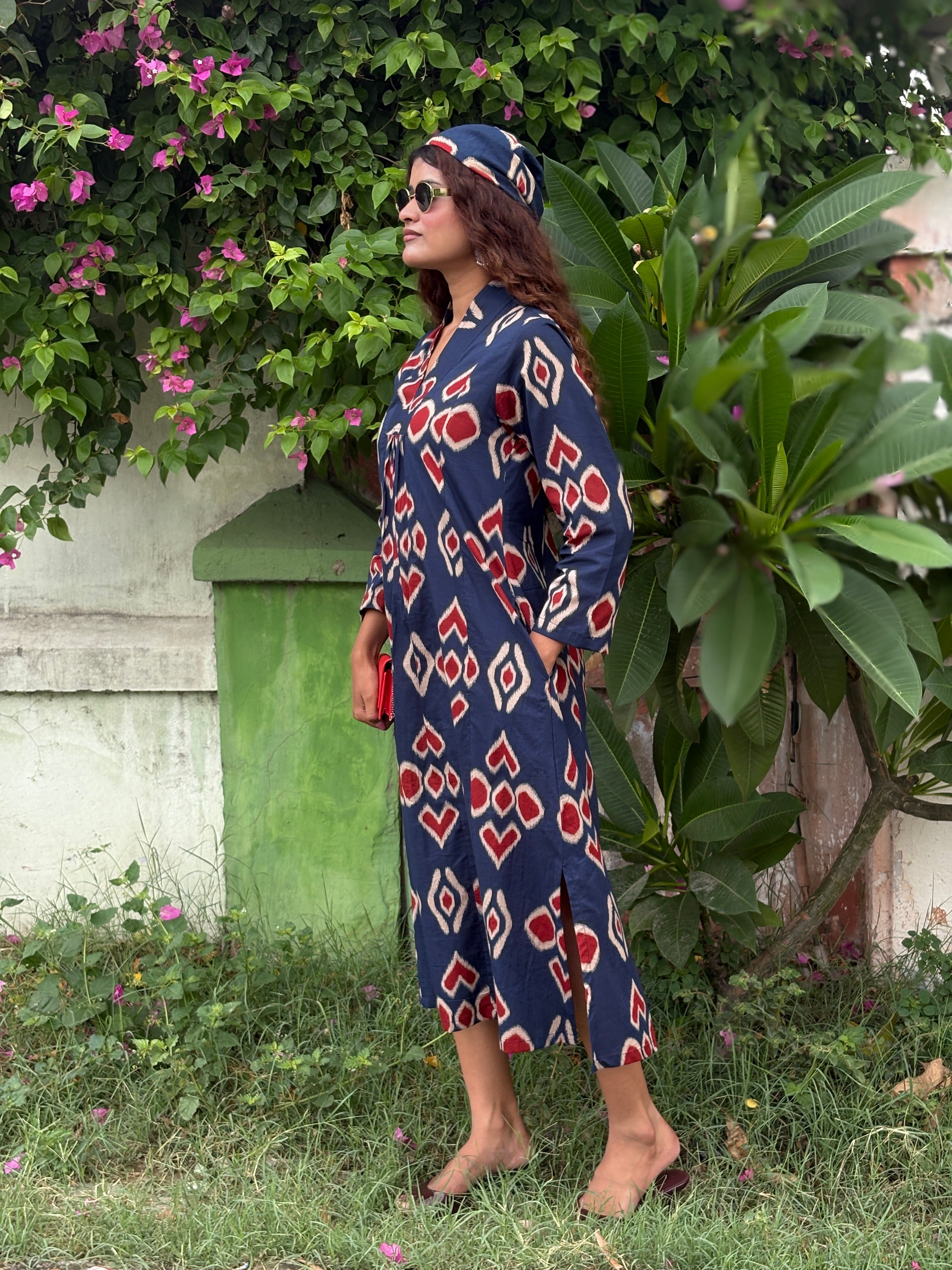 Blue Ikat Day Dress