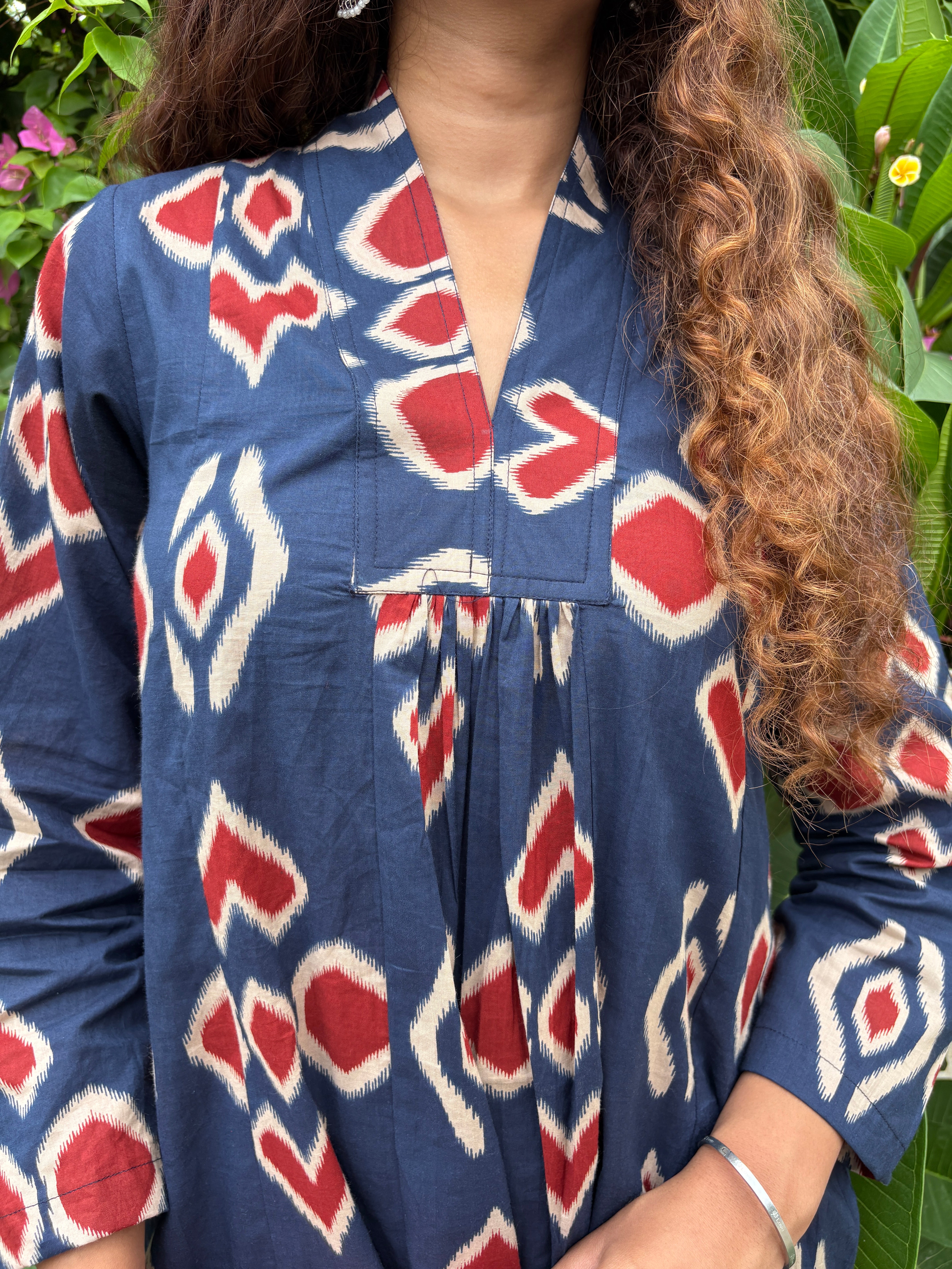 Blue Ikat Day Dress