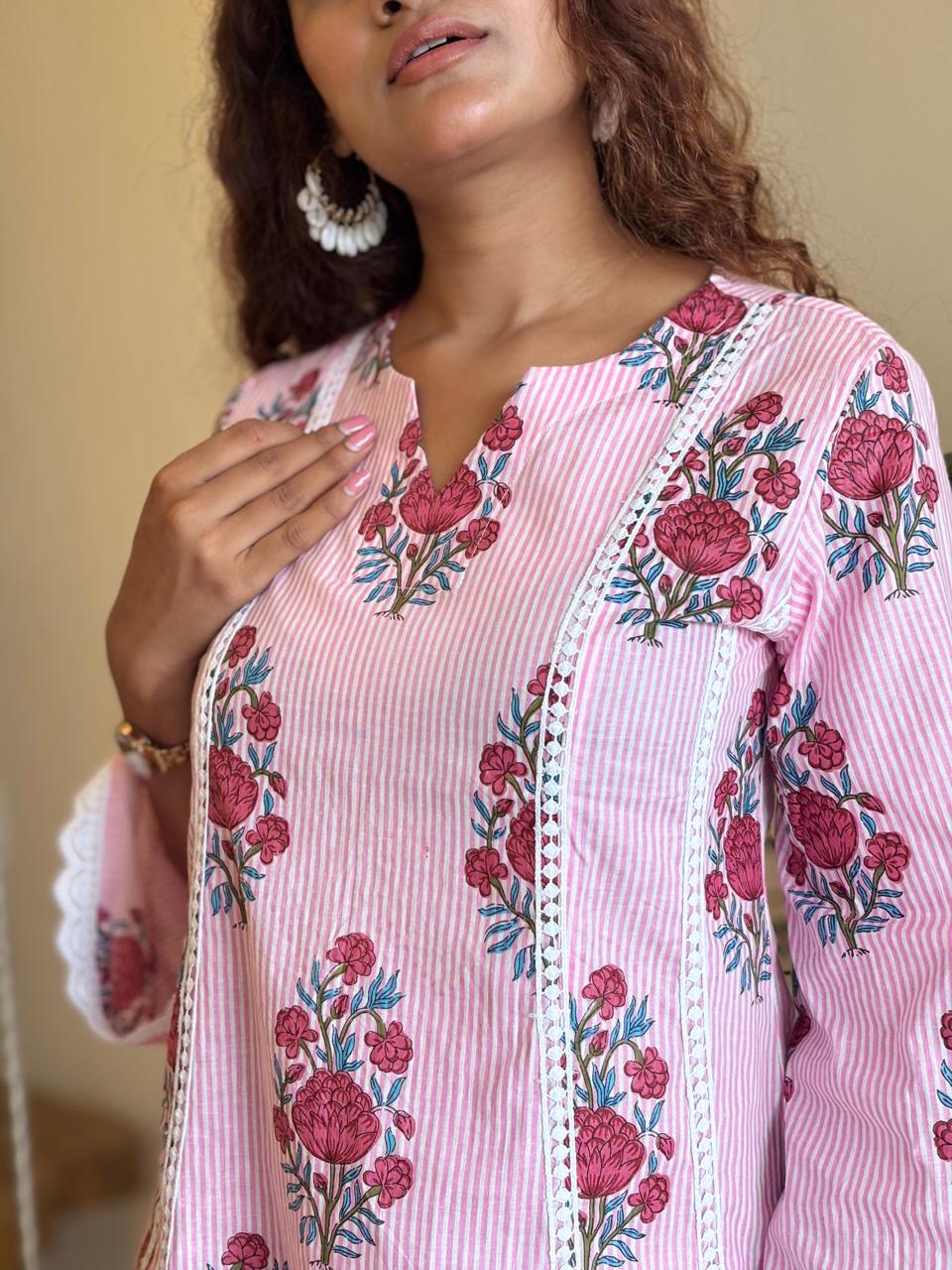 Pink palazzo farshi set