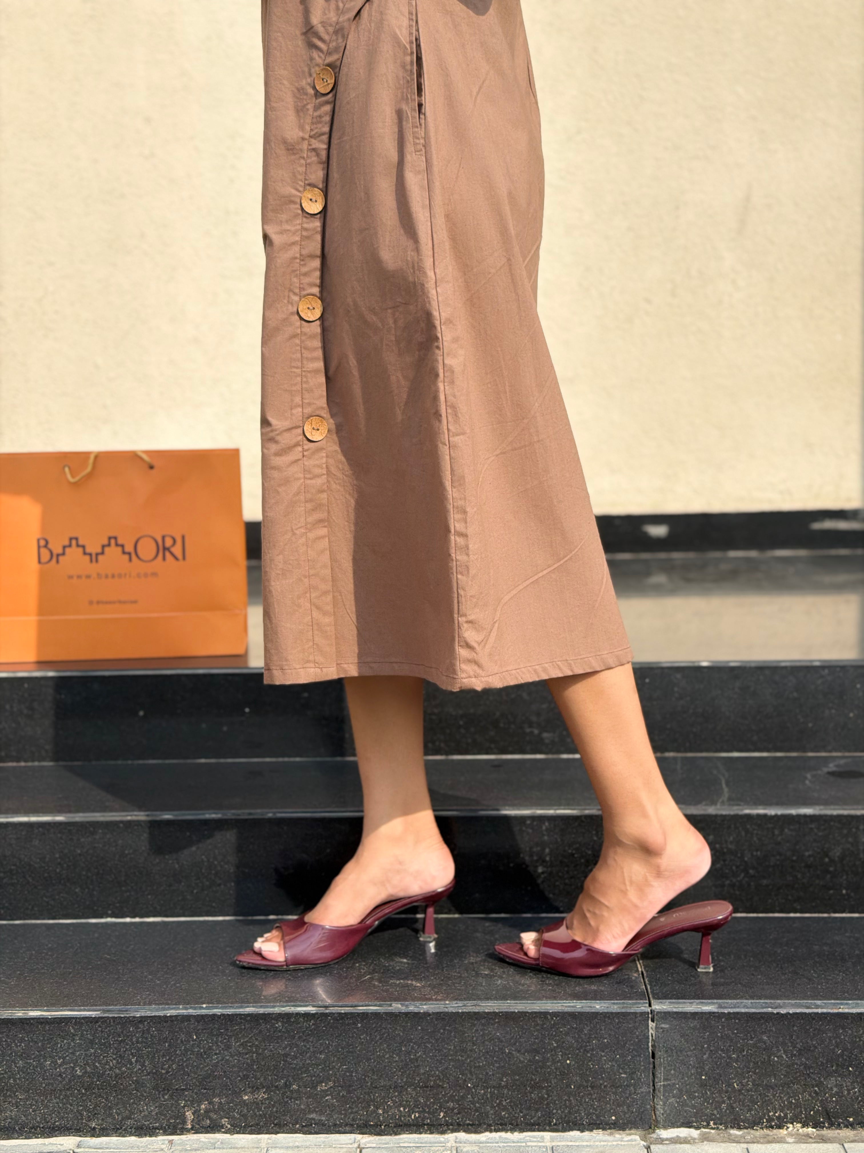 Mocha Brown Midi Dress