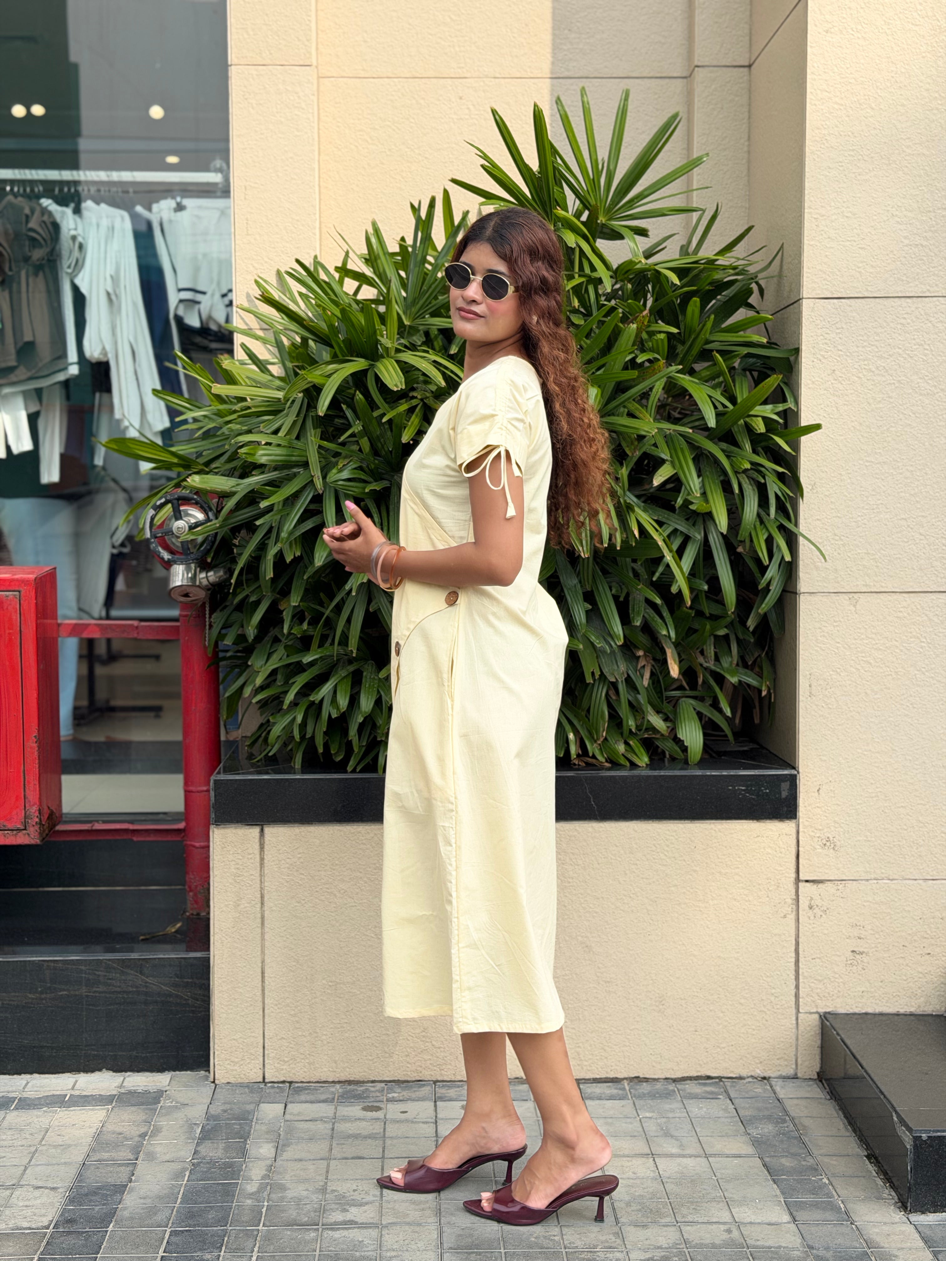 Butter Yellow Midi Dress