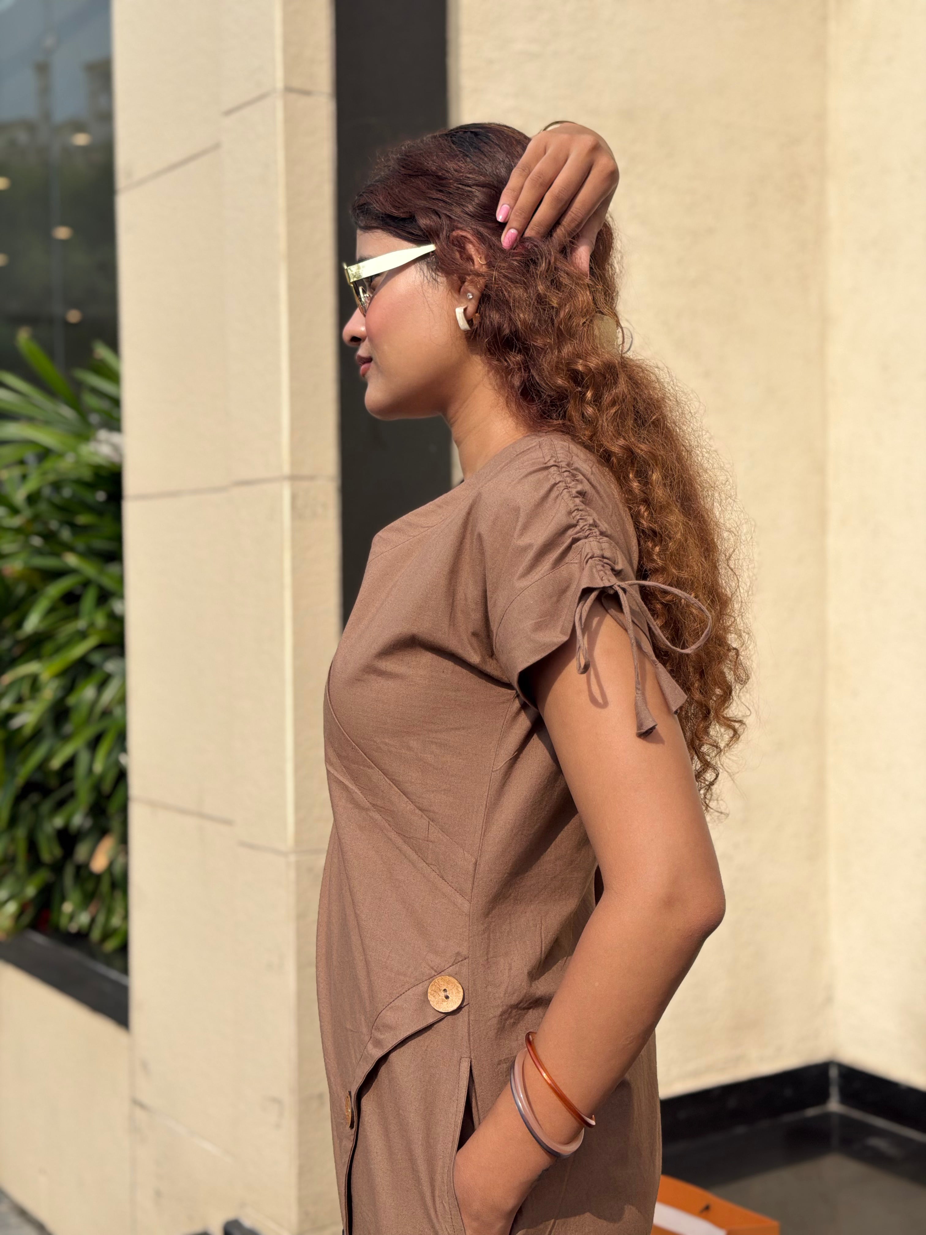 Mocha Brown Midi Dress