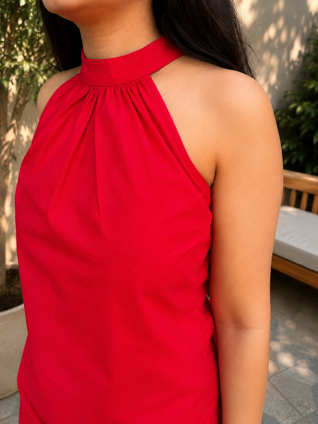 Red Halter Top Barrel Pant Co-Ord Set