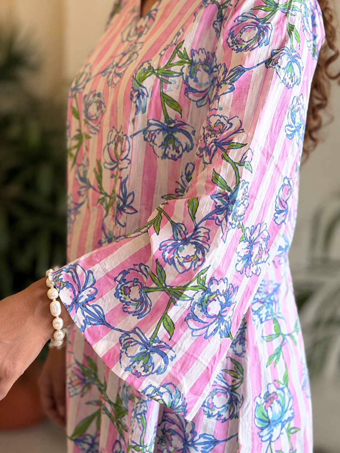 Pink baby floral Palazzo Farshi set