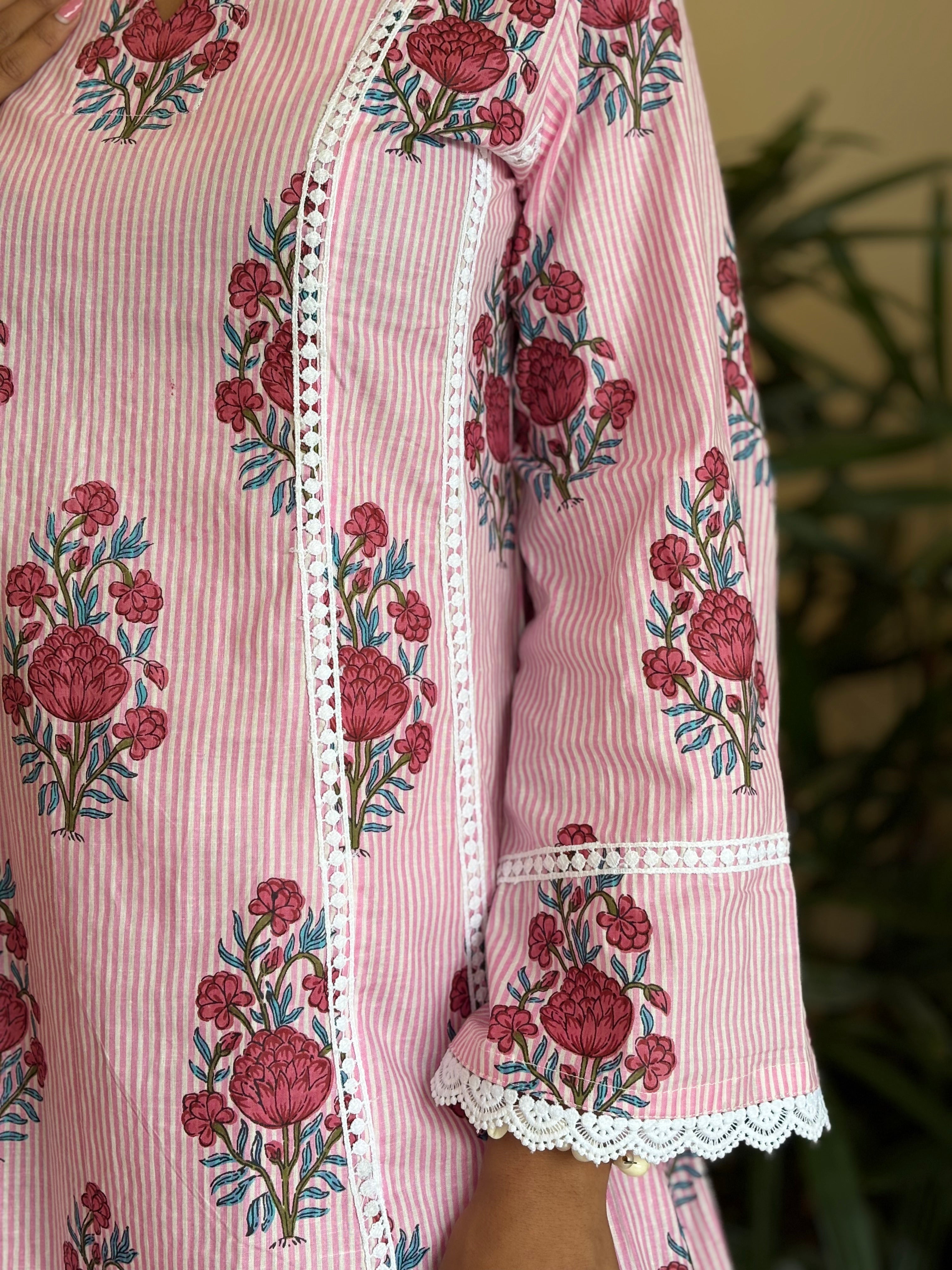 Pink palazzo farshi set
